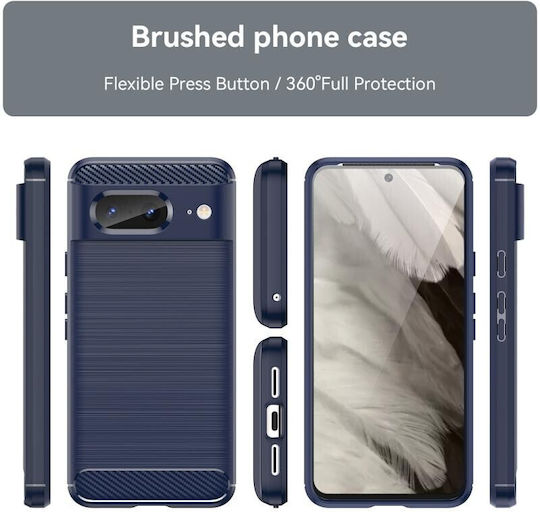 Brushed Carbon Back Cover Silicone Navy Blue (Google Pixel 8)