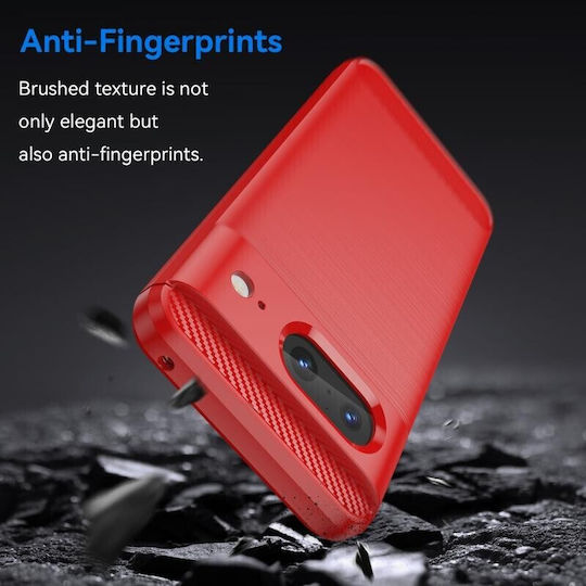 Brushed Carbon Back Cover Σιλικόνης Κόκκινο (Google Pixel 8)