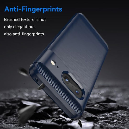 Brushed Carbon Back Cover Silicone Navy Blue (Google Pixel 8)