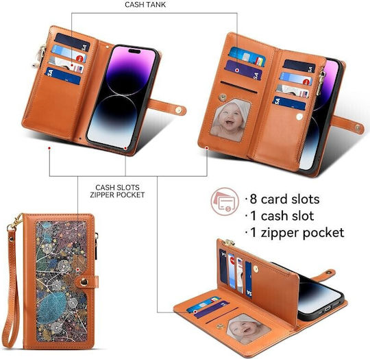 Star Series Zipper Wallet Καφέ (Google Pixel 8 Pro)