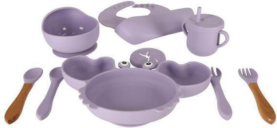 Hola Toys Feeding Set Crab made of Silicone Purple 6pcs