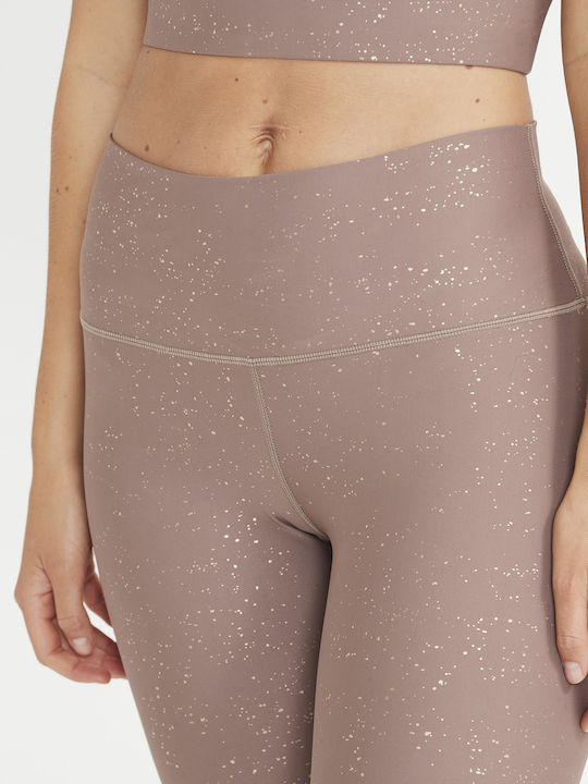 Training Damenlanges Hohe Taille Beiges Leggings