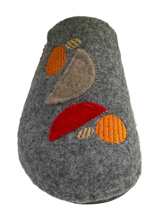 Anatomical Leather Women's Slippers Gray