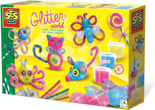Ses Creative Knete Spiel-Set Glitter World Für Ab 3 Jahre 3 Stück