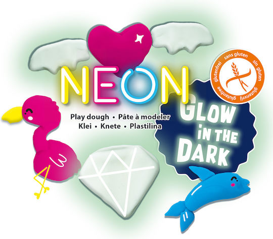 Ses Creative 4 Πλαστοζυμαράκια Πλαστελίνης Neon & Glow In The Dark για 3+ Ετών