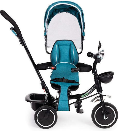 Ecotoys Kids Tricycle with Parental Handle for 1-5 Years Green/Blue