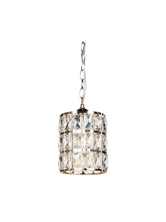 Keskor Pendant Light Gold with Crystals for Socket E27 15x20cm