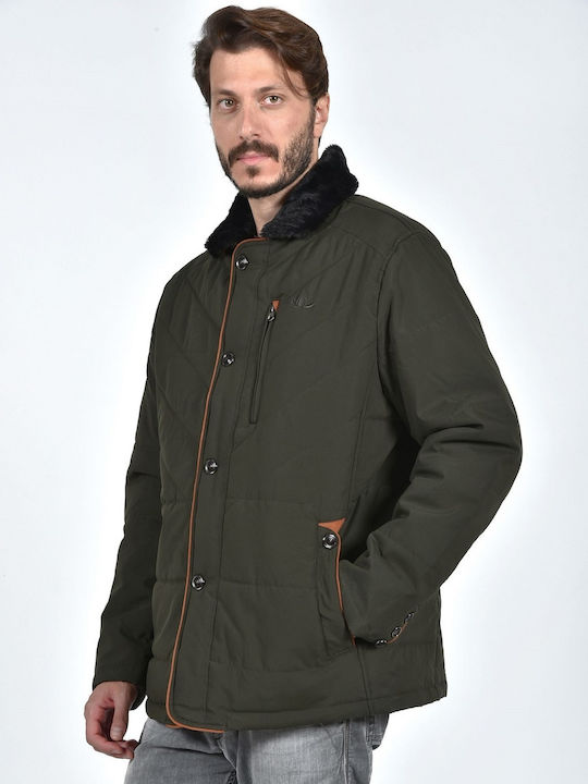 Castor Herren Winter Jacke Lässig πράσινο-λαδί