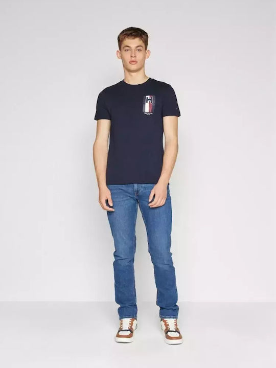 Tommy Hilfiger Herren T-Shirt Kurzarm Blau