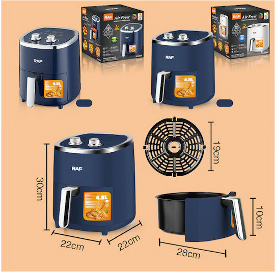 Raf R-5006B Air Fryer 4.8lt Μπλε