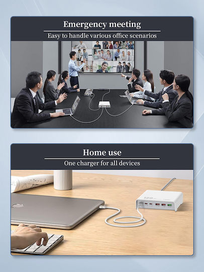 Ldnio Charging Stand with 3 USB-A Ports and 3 USB-C Ports 120W Power Delivery in White color (Q605)