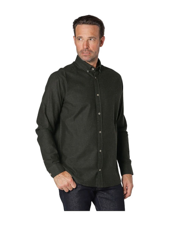 Pre End Men's Shirt Long Sleeve Flannel Green