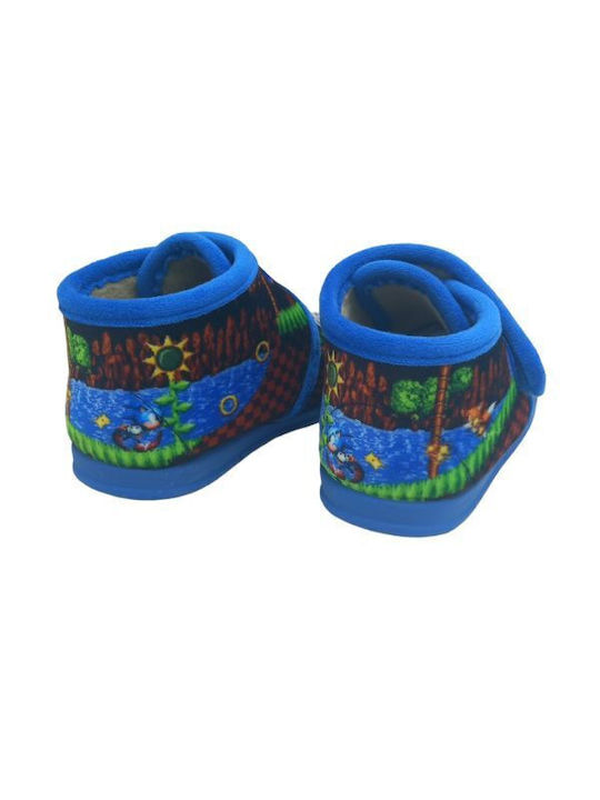 Kinderhausschuhe Stiefel Blau