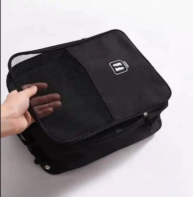 Smart Travel Fabric Storage Case for Shoes in Black Color 30x22x12cm 1pcs