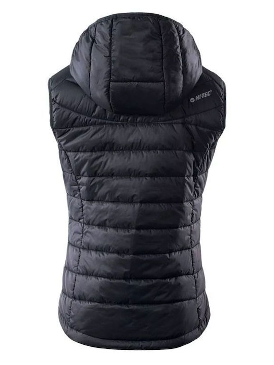 Scurtă Jachetă de femei Fără mâneci Puffer Negru