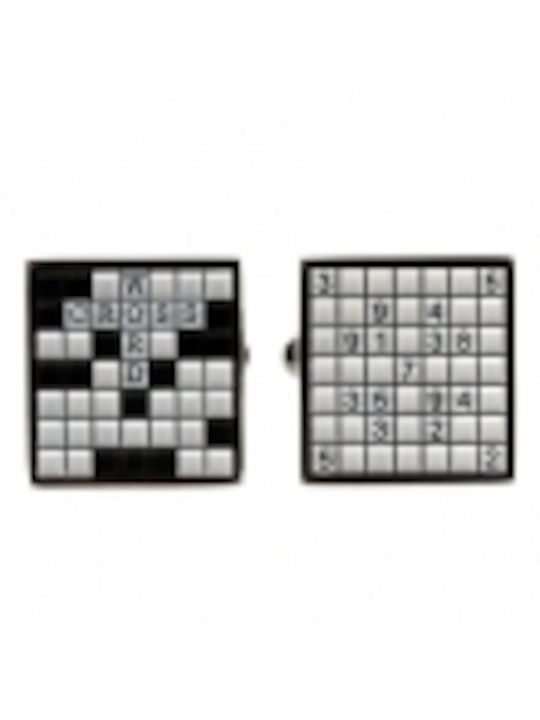 Crossword Puzzle Cufflinks Black