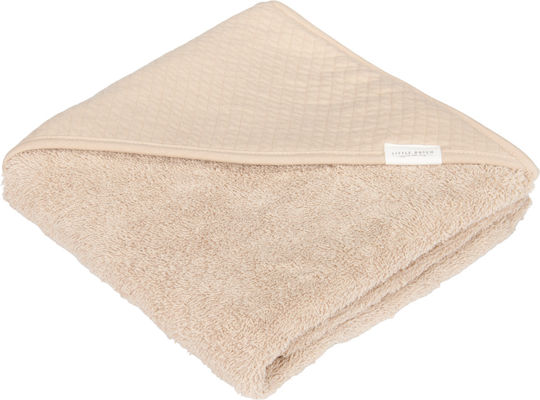 Little Dutch Βρεφική Κάπα-Μπουρνούζι με Κουκούλα Pure Beige 75x75εκ.