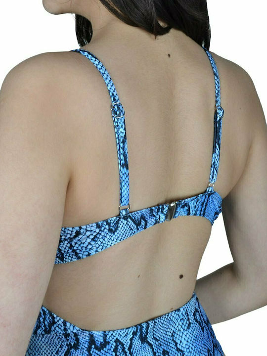 One-Piece Swimsuit with Cutouts Animal Print Multicolor