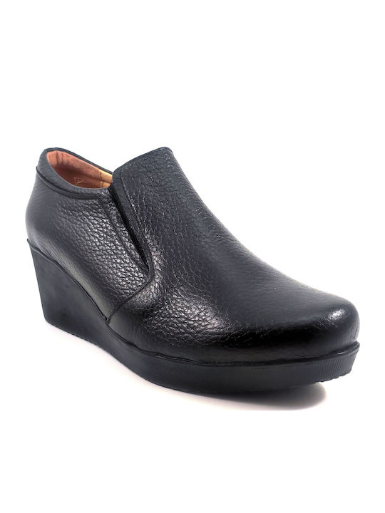 Γυναικεία Slip-On Δερμάτινα Μαύρα