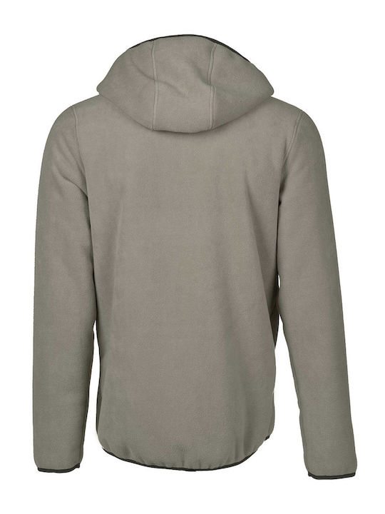 Univers Men's Fleece Hooded Cardigan with Zipper Gray