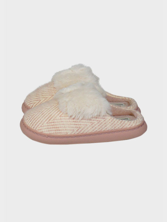 G Secret Winter Women's Slippers with fur in Pink color