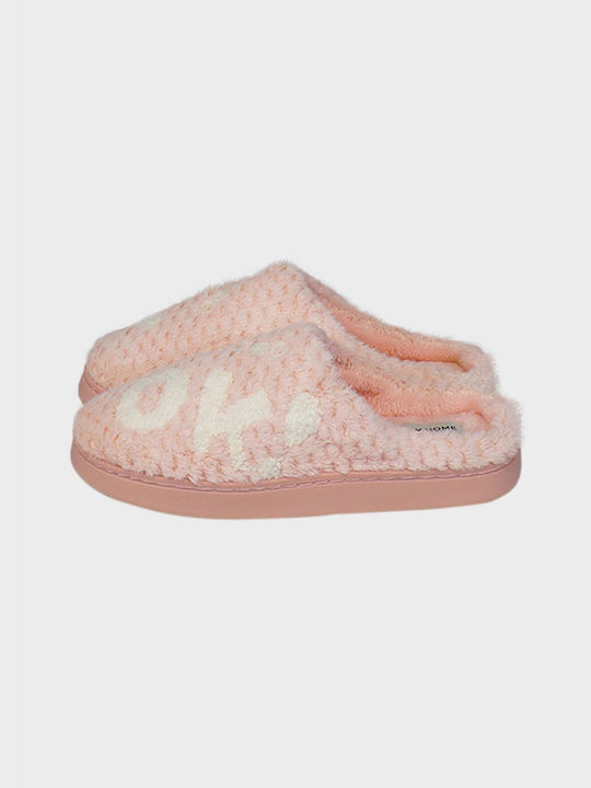 G Secret Winter Women's Slippers with fur in Pink color