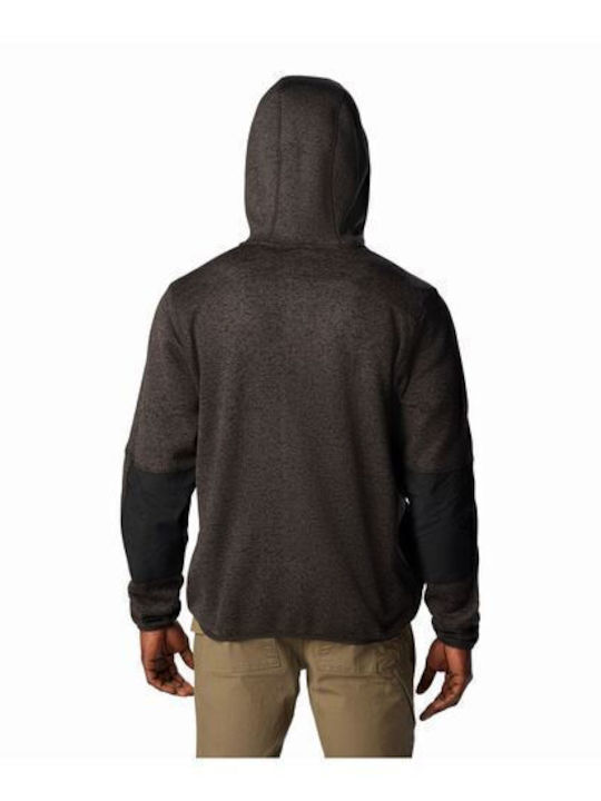 Columbia Full Men's Sweatshirt Jacket with Hood Black Heather