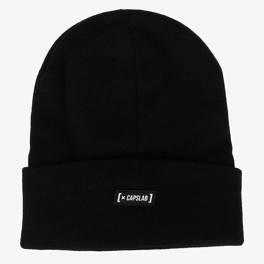 Beanie Unisex Σκούφος Πλεκτός σε Μαύρο χρώμα