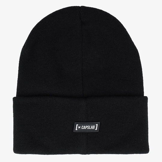 Beanie Unisex Σκούφος Πλεκτός σε Μαύρο χρώμα