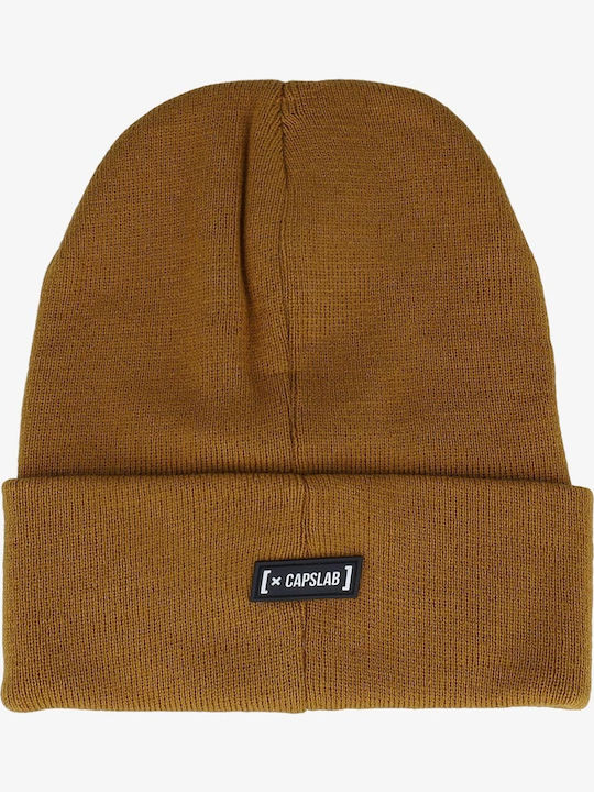 Beanie Unisex Beanie Knitted in Brown color