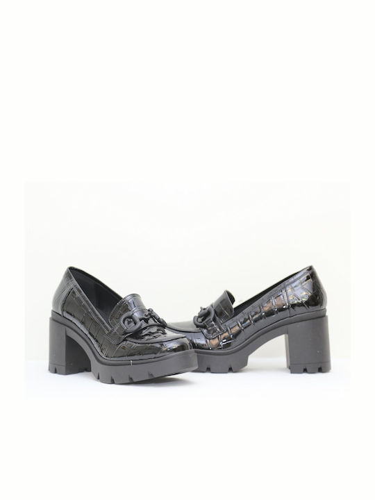 Anteos Synthetic Leather Black Medium Heels