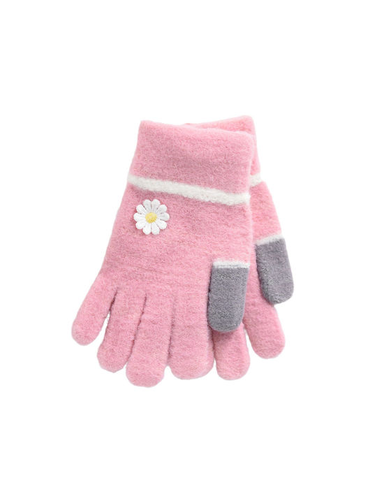 Bode Kids Beanie Set with Gloves Fur Fuchsia