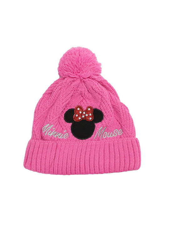 Disney Kids Beanie Set with Scarf Knitted Pink