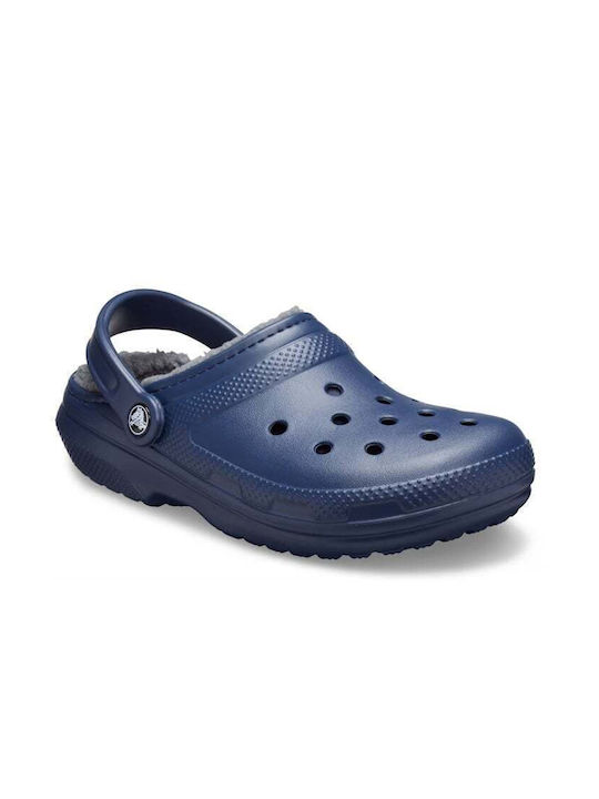 Crocs Classic Lined Clog Clogs mit Pelz Blau