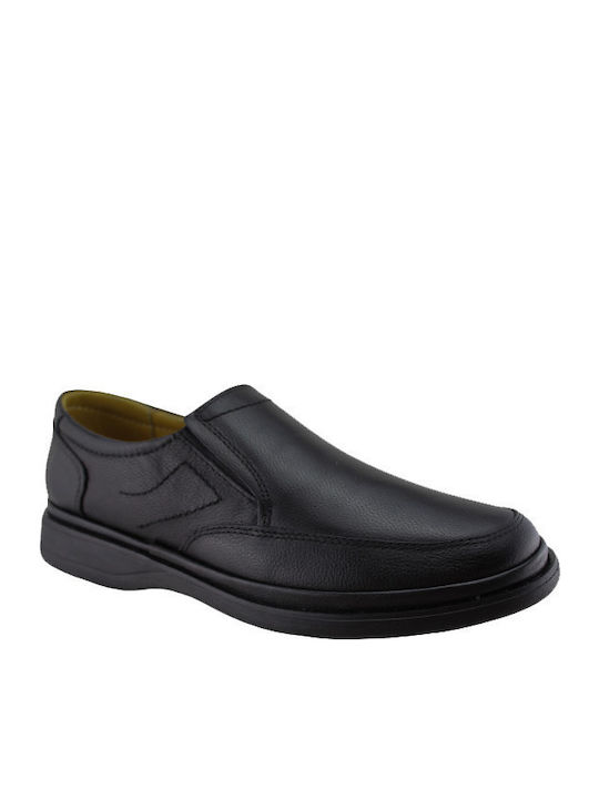 Leder Herren Slip-Ons Schwarz