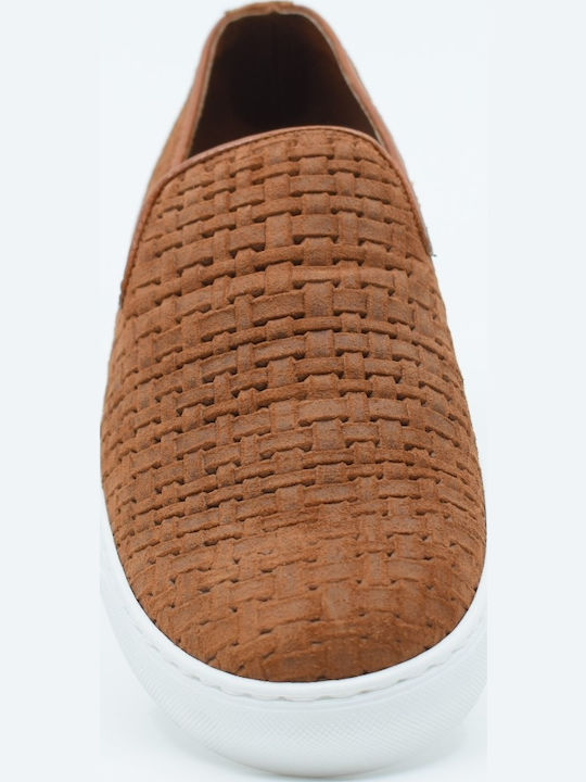 De piele Slip-on-uri pentru bărbați Tabac maro