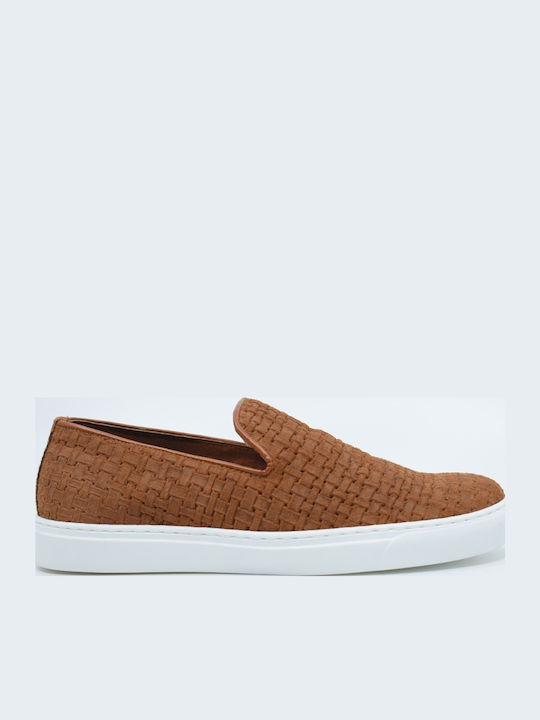 De piele Slip-on-uri pentru bărbați Tabac maro