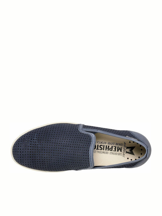 Δερμάτινα Ανδρικά Slip-On Μπλε