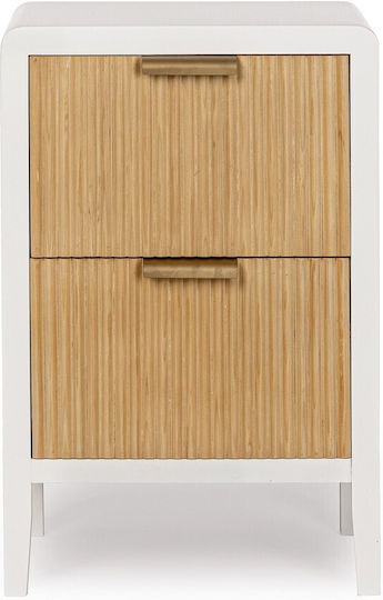 Charley Wooden White Bedside Table 40x30x60cm Charley Wooden White Bedside Table 40x30x60cm