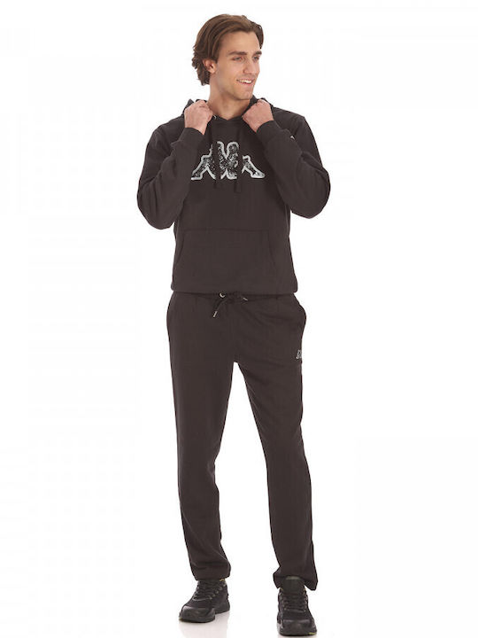 Kappa Men's Sweatshirt with Hood and Pockets black