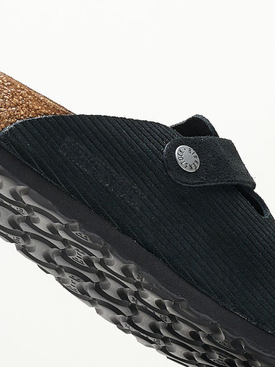 Classic Boston Vl Anatomical Leather Women's Slippers Black Narrow Fit