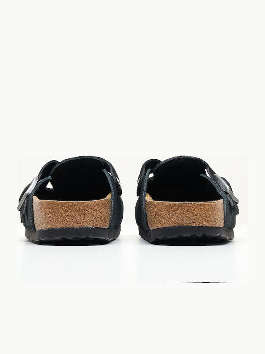 Classic Boston Vl Anatomical Leather Women's Slippers Black Narrow Fit