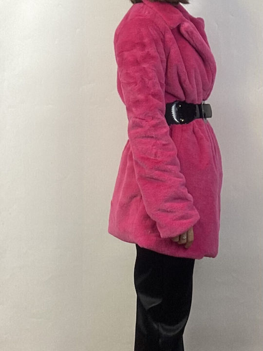 Women's Short Fur Fuchsia