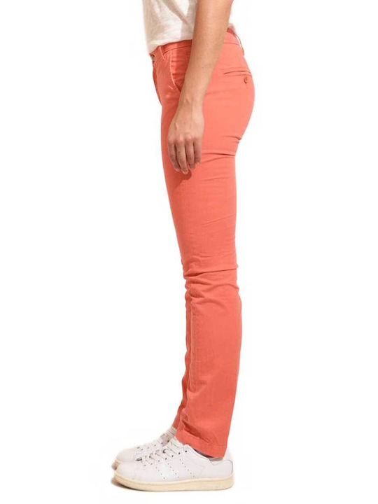 Staff Patrizia Femei Pantaloni Chino cu Croială Slim Coral