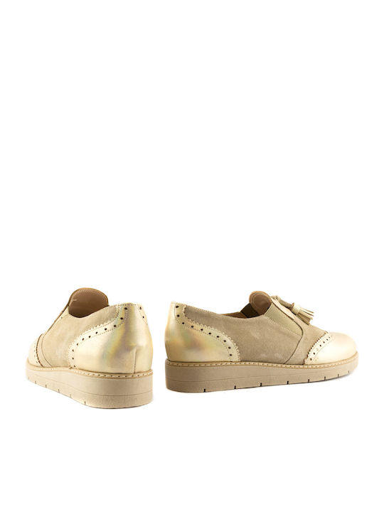 Γυναικεία Oxfords σε Χρυσό Χρώμα