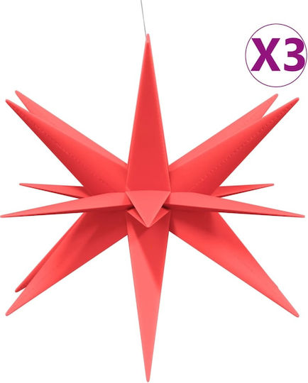 vidaXL Crăciunesti Decorative Stele Plastice Roșu 77x100buc 3buc