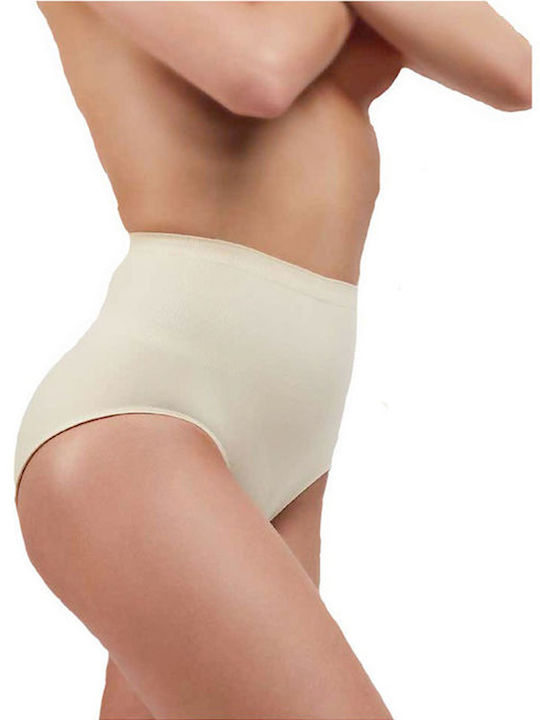 Hochtailliert Damen Slip Nahtlos Beige