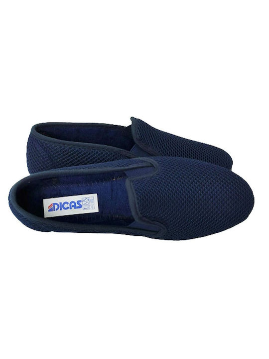 Stoff Damen Slip-Ons Blau