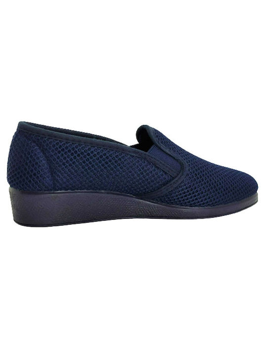 Stoff Damen Slip-Ons Blau