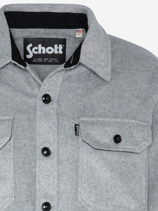 Schott Men's Shirt Long-sleeved Gray